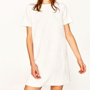 ZARA Basic White T-Shirt Dress Sz M